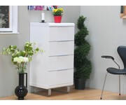 Milan 4 ladenkast commode wit hoogglans 