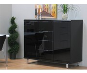 Milan hoge wandkast zwart hoogglans 