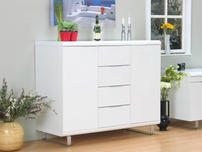 Milan hoge wandkast wit hoogglans