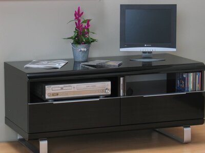 Milan TV meubel zwart hoogglans met laden