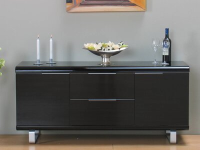 Milan design dressoir zwart hoogglans