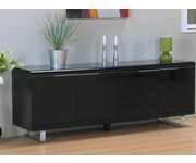 Milan 4 deurs design zwart hoogglans dressoir 181 cm 