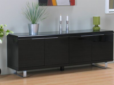 Milan 4 deurs design zwart hoogglans dressoir 181 cm
