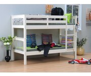 Deelbaar stapelbed Samuel wit met lattenbodem 