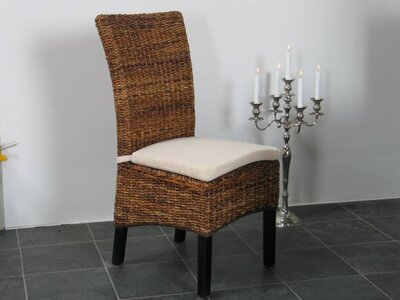 Stoel banaan rotan koloniaal met kussen