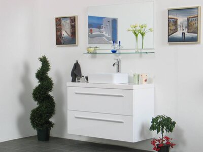 Badmeubel Chania luxe wit hoogglans met soft close