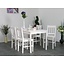 Eettafel met 4 stoelen wit gelakt grenen Paloma