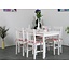 Eettafel met 4 stoelen wit gelakt grenen Paloma