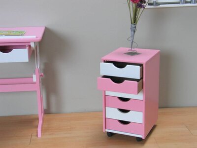 Rolcontainer ladekastje roze wit Cecilia