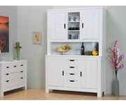 Grenen gesloten vitrine buffetkast wit Stockholm 