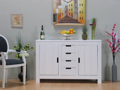 Dressoir sideboard grenen ladenkast wit Stockholm