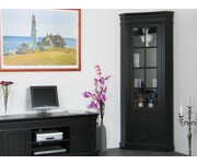 Hoekvitrinekast hoekkast zwart antiek patine barok Mozart 