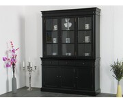 Winkelkast buffetkast vitrine met opzet antiek zwart massief hout Mozart 