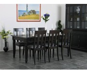 Eethoek zwart eetkamer antiek barok Mozart tafel met 6 stoelen 