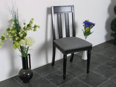 Zwarte stoel eetkamerstoel Mozart antiek patiné