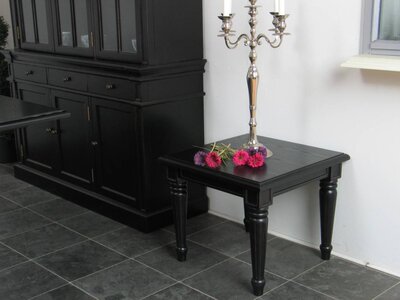 Salontafel zwart antiek gepatineerd 60x60cm Mozart