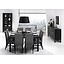 Eethoek eettafel vierkant zwart Sirius met 8 stoelen