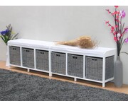 Verlengde zitbank met 6 manden en 2 kussens Safir 