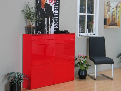 Schoenenkast design Berlijn rood hoogglans