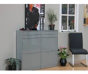 Schoenenkast schoenencommode grijs hoogglans design Berlijn 