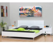 Bed wit hoogglans 180x200 Toronto incl lattenbodem 