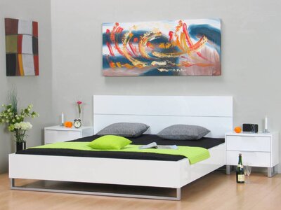 Bed wit hoogglans 180x200 Toronto incl lattenbodem