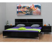 Bed zwart hoogglans 180x200 Toronto incl lattenbodem 