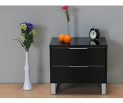 Zwart nachtkastje hoogglans design MDF Toronto 