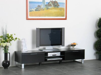 TV meubel zwart hoogglans lowboard 180cm Toronto