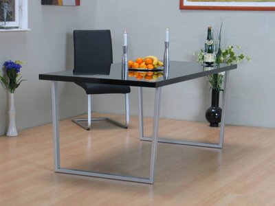 Eetkamertafel zwart hoogglans design Toronto 90x180