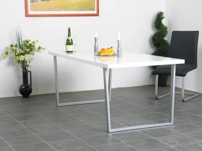 Wit hoogglans tafel design metaal MDF Toronto