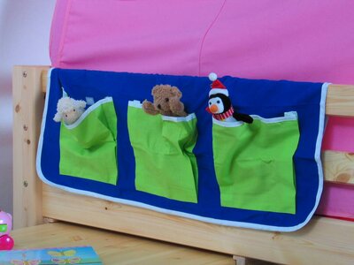 Hangtas katoen blauw universeel voor stapelbed en hoogslaper