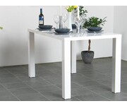 Eetkamertafel wit tafel hoogglans 140x80 Miami 