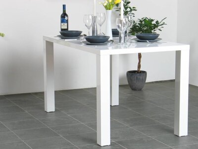 Eetkamertafel wit tafel hoogglans 140x80 Miami