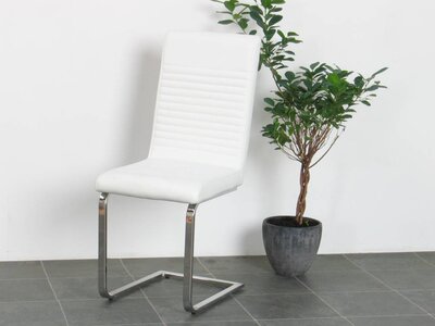 Witte stoelen “Lambada” swingende eetkamerstoel wit