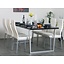 Eethoek Toronto zwarte tafel met 6 witte stoelen Joan
