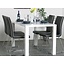 Eethoek kantineset Miami wit hoogglans met 4 zwarte comfort stoelen