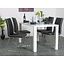 Eethoek kantineset Miami wit hoogglans met 4 zwarte comfort stoelen