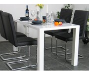 Kantoorset witte tafel met 4 zwarte stoelen 