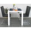 Kantoorset witte tafel met 4 zwarte stoelen