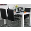 Kantoorset witte tafel met 4 zwarte stoelen