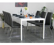 Eettafel Milan set met 6 luxe stoelen zwart Patricia 