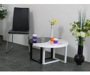 Salontafel rond zwart wit Yin Yang deelbaar MDF 