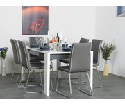 Eethoek grijs Everglades tafel met 6 stoelen 