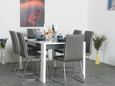 Eethoek grijs Everglades tafel met 6 stoelen