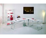 Hoekbureau stijlvol wit hoogglans buro kantoor 