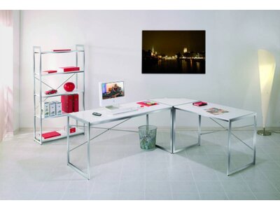 Hoekbureau stijlvol wit hoogglans buro kantoor