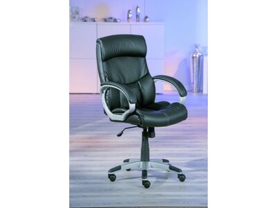 Bureaustoel burostoel zwart leer luxe