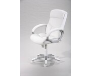 Bureaustoel wit leer luxe 