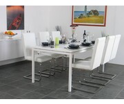 Eetkamertafel Peak wit mat glanzend design 